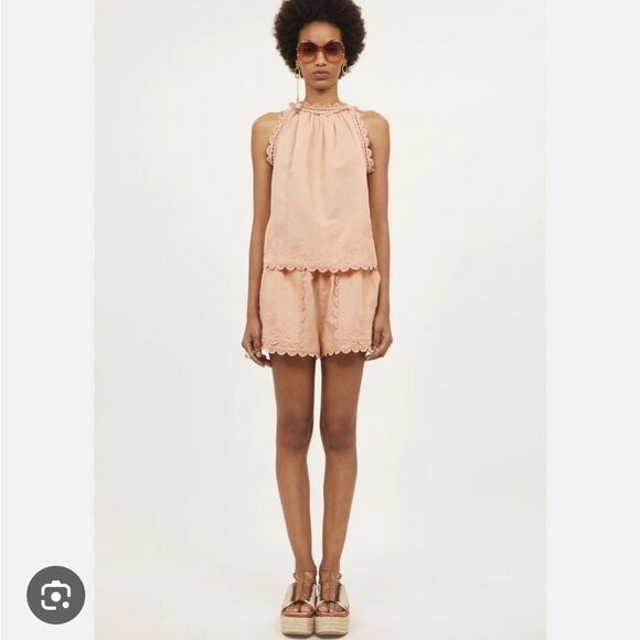 NWT Ulla Johnson June Top Azalea Tank Embroidered Lace Linen Cotton Relaxed Sz 8 - Picture 1 of 14